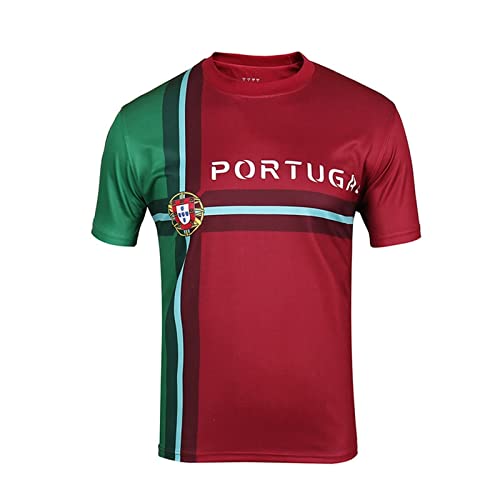 Msharn Camiseta de fútbol for fanáticos de la Copa Mundial 2022 - Camisetas con la bandera de los fanáticos del fútbol - Camisetas de fútbol for hombres (Color : Portugal, Size : M)