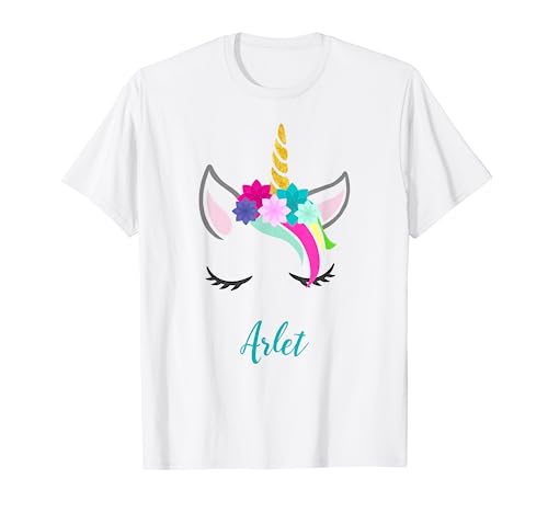 T-Shirt Personalizada Nombre Arlet Unicornio Camiseta