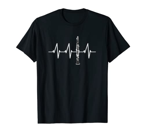 Clarinet de latido pulsando el Clarinetista Heartbeat Regalo Camiseta