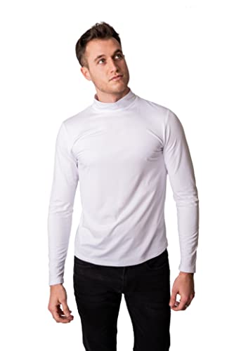 Camiseta Interior Térmica para Hombre - Cuello Alto - Colores básicos a Elegir (Blanco, M)