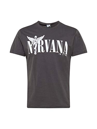 Camiseta para hombre de grupo de rock Amplified, Nirvana In Utero (gris) (S-XL) gris Large