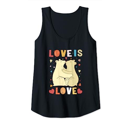 Mujer Pareja de osos enamorados -El amor es amor - osos de peluche Camiseta sin Mangas