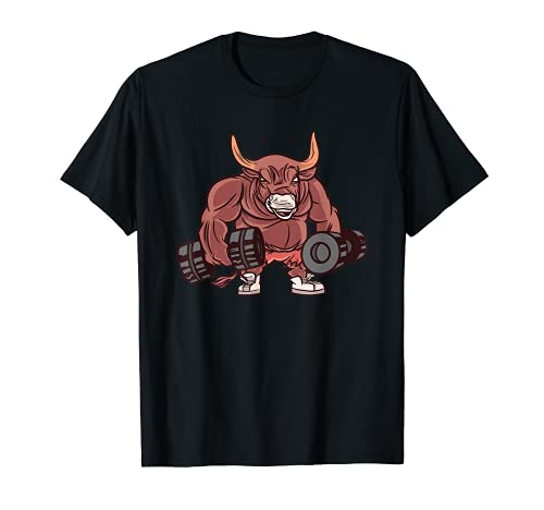 Hombre Mancuernas de toro musculoso - Culturismo de dibujos Camiseta