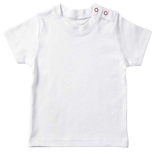 Camiseta bebé Personalizada/Camiseta Manga Corta bebé (Blanco, 0-1 años)