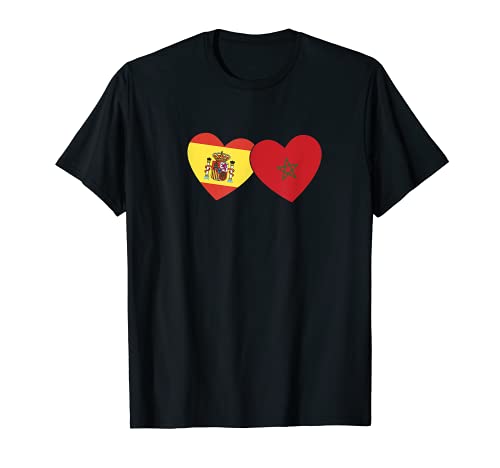 España Marruecos Bandera Corazón Marroquíes Españoles Camiseta