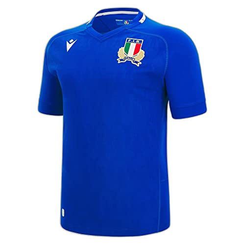 Macron Camiseta réplica Home Italia Rugby 2022/23, Turquesa, S Unisex Adulto