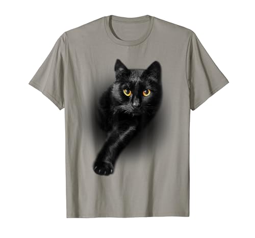 Gato Negro de Ojos Grandes Camiseta