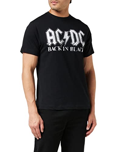AC/DC Back in Black Camiseta, Negro, XL para Hombre