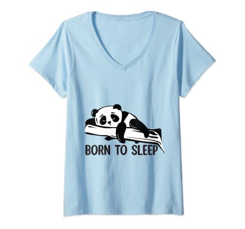 Mujer Para dormir, crecer para dormir, osos de panda Camiseta Cuello V