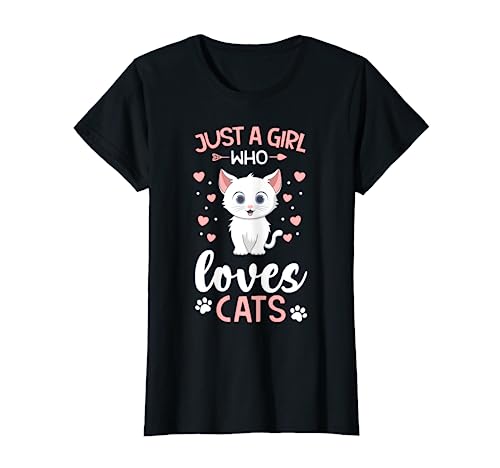 Just A Girl Who Loves Cats Amante de los Gatos Mama Gatito Camiseta