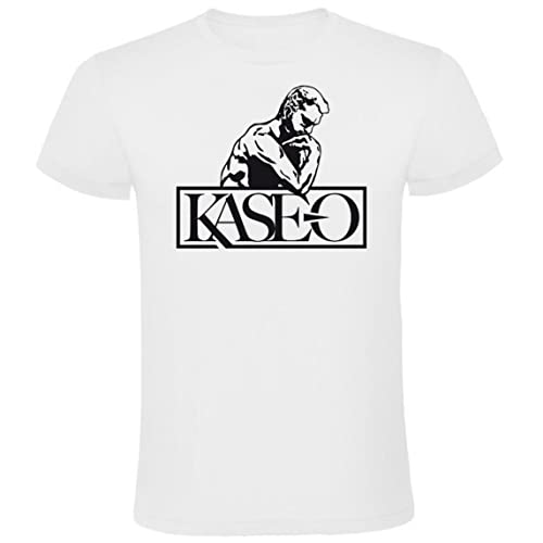 Camiseta Blanca con Logotipo de Kase.O Hombre 100% Algodón Tallas S M L XL XXL Mangas Cortas (XL)