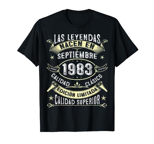 40 Años Cumpleaños Las Leyendas nacen en Septiembre de 1983 Camiseta