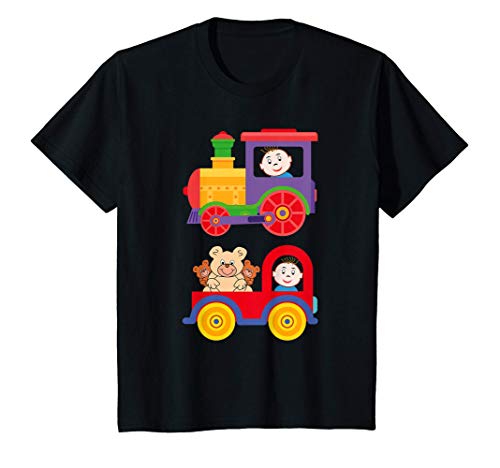 Niños Divertida locomotora y camión con bebé y osos de peluche Camiseta