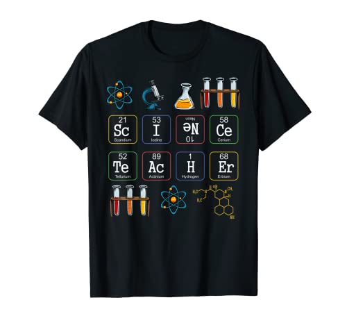 Profesor de Ciencias Tabla Periódica Biología Química Física Camiseta