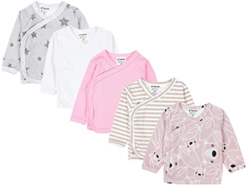 TupTam Camiseta de Bebé para Niña Manga Larga Pack de 5, Multicolor 7, 74
