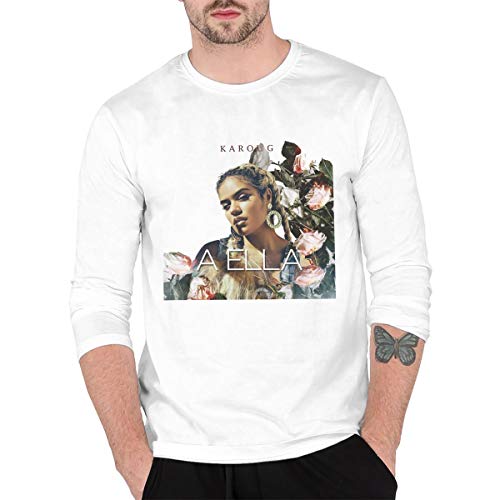 TUOBA Karol G Men's Long Sleeve T-Tshirts Camisetas y topss White(XX-Large)