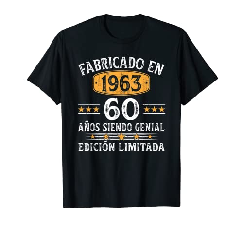 Fabricado En 1963 Vintage 60 Años Cumpleaños Regalo Hombre Camiseta