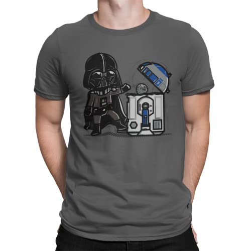 209-Camiseta Robotictrashcan (M,Gris Oscuro)
