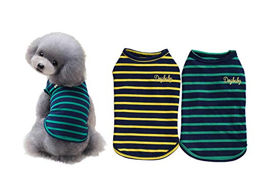 YAODHAOD 2-Pack de Camisas de algodón para Perros, Ropa para Mascotas, Camisas para Cachorros, Gatos, Chalecos para Gatos, Transpirables y elásticos, para Cachorros y Mini Perros