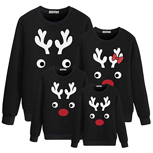 TMOYJPX Jersey Sudadera Navidad Familia 'Merry Christmas', Camiseta Navidad Familia para Mujer Hombre Niño Niña Ropa Navideña Familiar Algodón