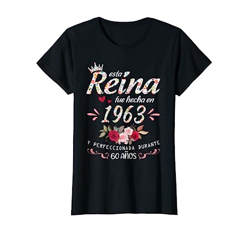 Nacido En 1963 60 Años Cumpleaños Mujer Regalo Hecho En 1963 Camiseta