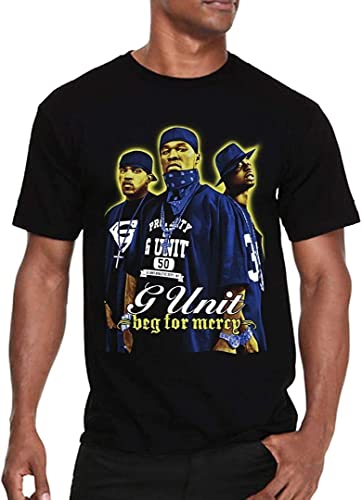 LIK 50 Cent Fifty G Unit Beg for Mercy Rapper Men's T Shirt Camisetas y Tops(Large)