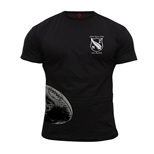 Dirty Ray Rugby New Zealand All Black Camiseta Hombre KRB3 (L)