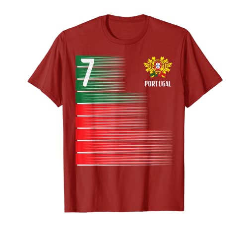 Bandera de Portugal Número 7 Fútbol Fan Hombres Mujeres Niños Niña Camiseta