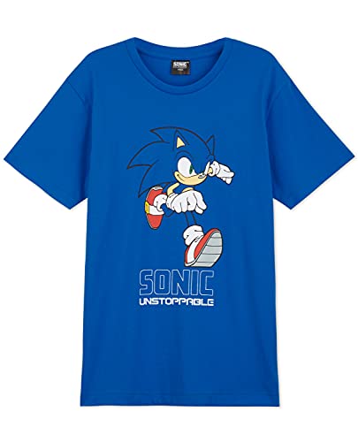Sonic The Hedgehog Camiseta Manga Corta Niño, Top De Algodon para Chico Y Adolescente, Regalos Ropa para Niños De 4-14 Años (Azul, 5-6 Años, 5_Years)