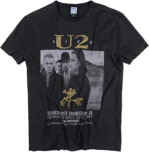 U2 'Live' T Shirt Amplified Clothing Camisetas y Tops(Medium)