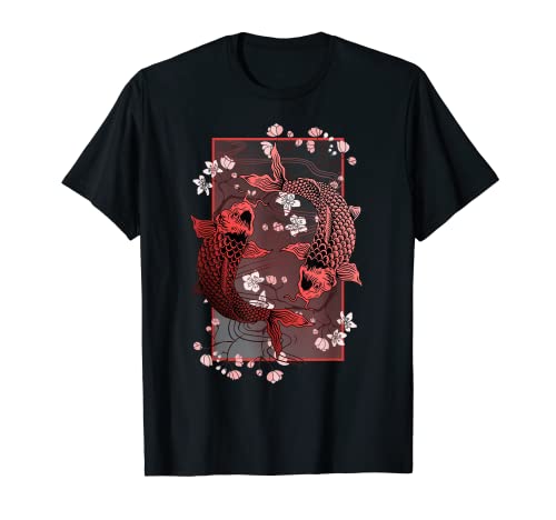 Divertido regalo japonés Otaku Koi Carp Nishikigoi Fish Cherry Camiseta