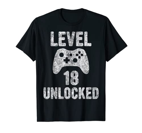 Lindo videojugador 18 cumpleaños regalo nivel 18 desbloqueado Camiseta