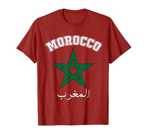 Marruecos Bandera Estilo Vintage Retro, Fútbol Marroquí Camiseta