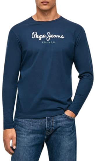 Pepe Jeans Eggo Long N Camiseta, Azul (Navy), M para Hombre