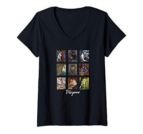 Mujer Pintor Cézanne Cuadros de arte famosos Camiseta Cuello V