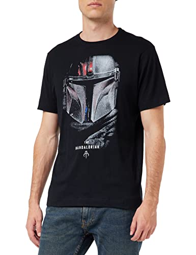 Star Wars Mandalorianas Camiseta, Sombras Negro, L para Hombre