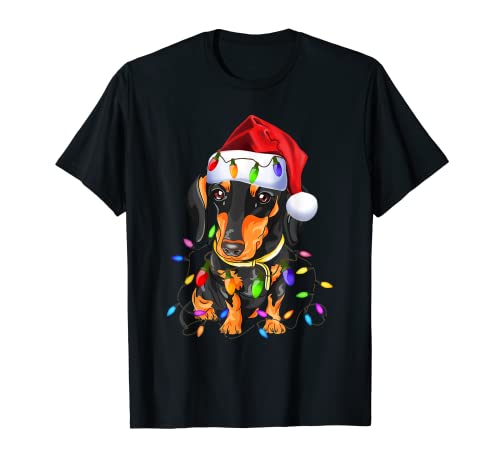 Dachshund Christmas Loves - Luz LED con diseño navideño, para amantes Camiseta