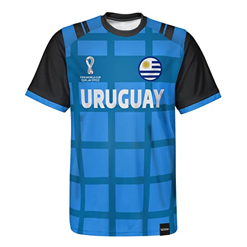 FIFA Manga Corta Oficial de la Copa Mundial 2022 Classic-Uruguay Camiseta, Azul Celeste, XXL para Hombre
