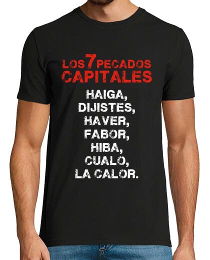 latostadora Camiseta Manga Corta Los 7 Pecados Capitales para Hombre - Negro M - Ref. 1061022-P