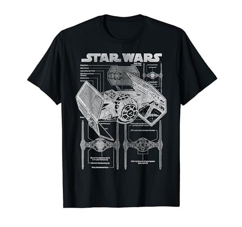 Star Wars TIE Fighter Blueprint Schematics Camiseta para hombre