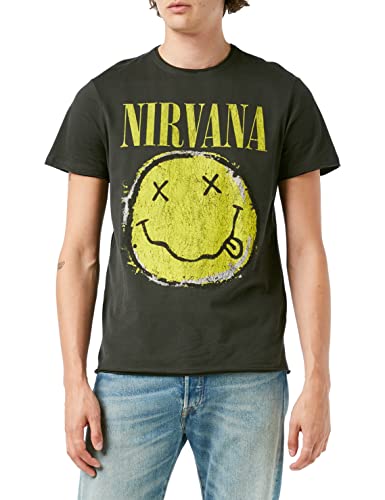 Amplified Nirvana Smiley - Camiseta, Charcoal, M