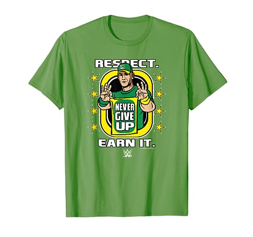 WWE John Cena Respect. Earn It. Cartoon Wrestler Camiseta