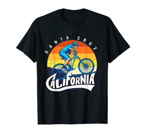 Bicicleta Retro Vintage Santa Cruz California Bicicleta Camiseta