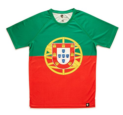 HOOPOE Camiseta Portugal Hombre, Manga Corta, Running, Gimnasio #APortuguesa Talla XL