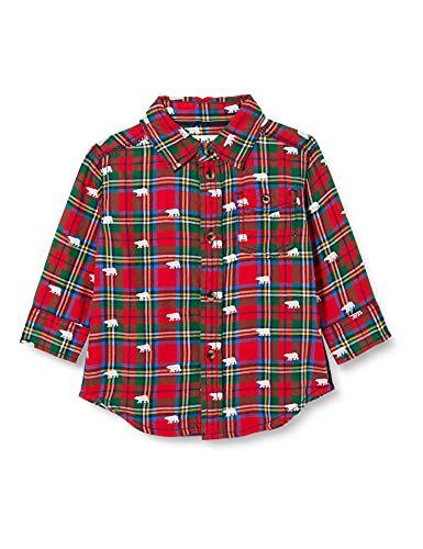 Hatley Button Down Shirt Camiseta, Osos Polares Festivos, 4 Años para Niños