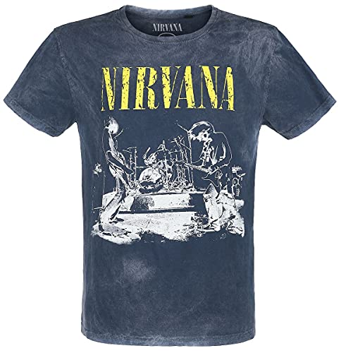 Nirvana Stage Hombre Camiseta Azul Marino S 100% algodón Regular