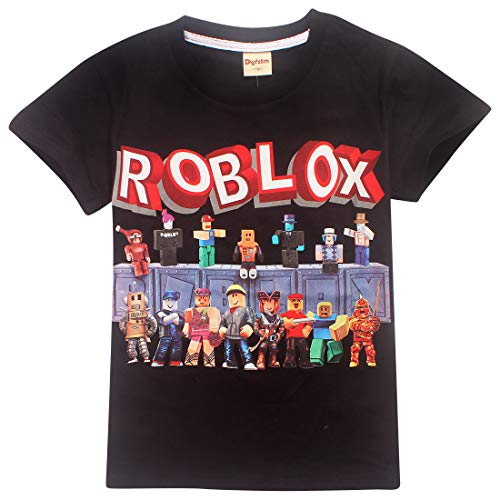 Camiseta Roblox de algodón transpirable para juegos en familia, juegos en equipo para niños y niñas, parte superior de pijama Negro Black3 7-8 Años