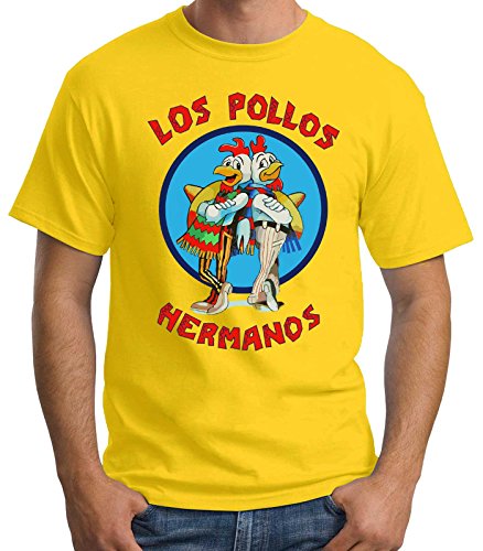 Desconocido 35mm - Camiseta Hombre Los Pollos Hermanos - Series - Amarillo - Talla l