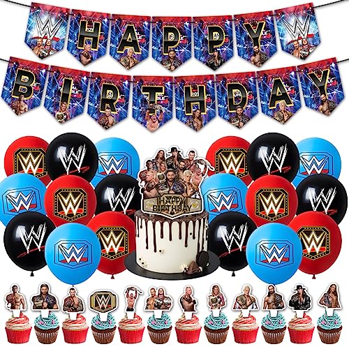 Babioms Decoración Cumpleaños Niños,WWE-Juego...